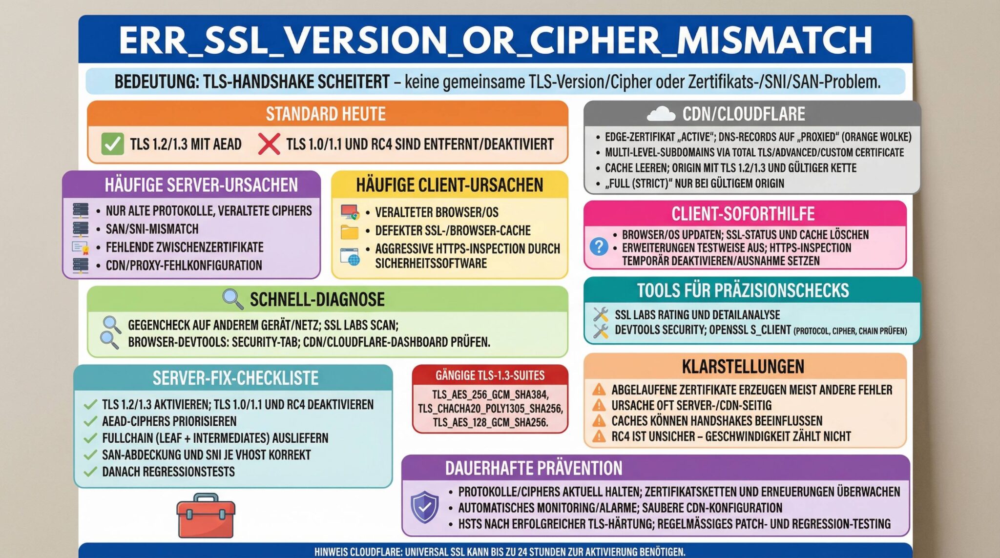 err_ssl_version_or_cipher_mismatch: Ursachen, Diagnose und Lösungen für ...